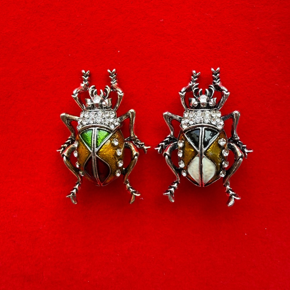 Colorful Beetle Brooch Set